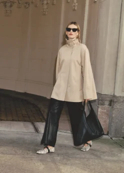 A-Linien-Jacke mit Tunnelkragen
