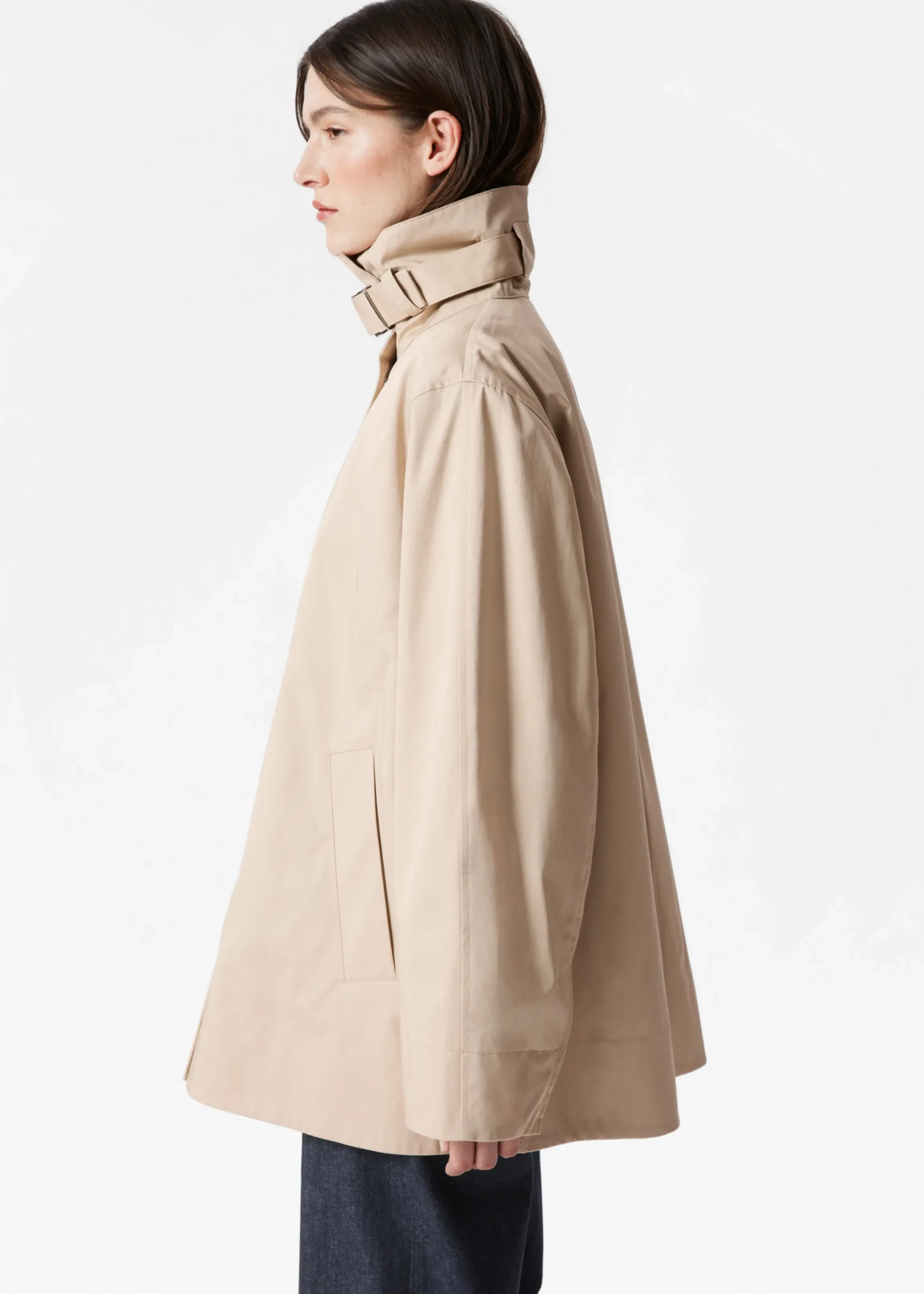 A-Linien-Jacke mit Tunnelkragen