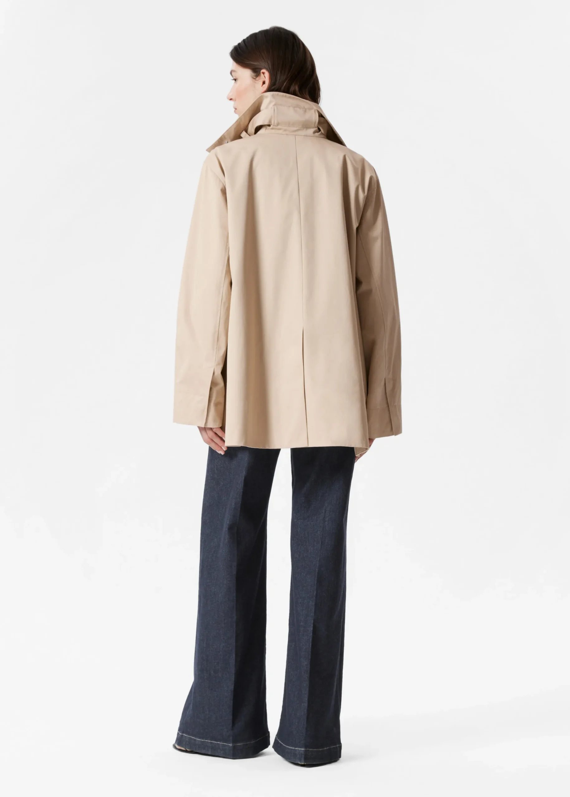 A-Linien-Jacke mit Tunnelkragen