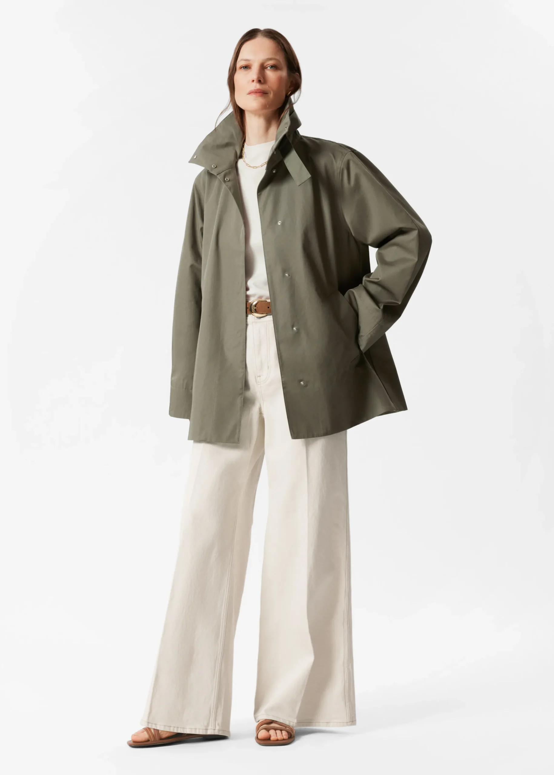 A-Linien-Jacke mit Tunnelkragen