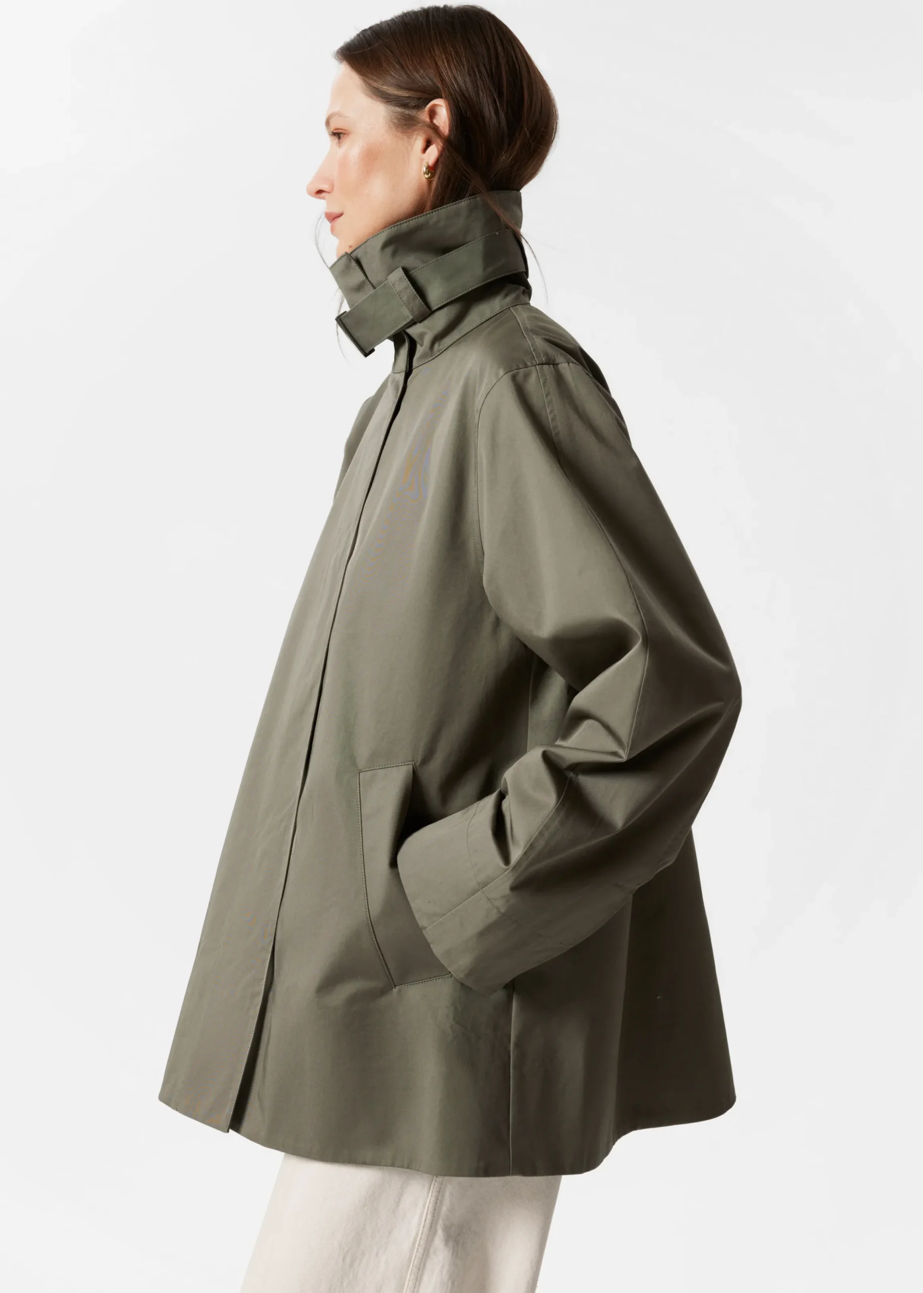 A-Linien-Jacke mit Tunnelkragen