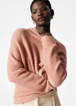 Alpaka-Strickpullover mit hohem Kragen
