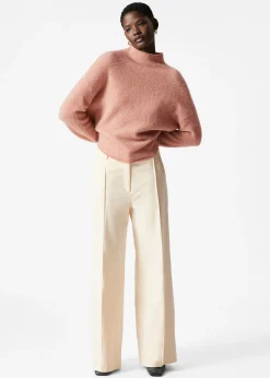 Alpaka-Strickpullover mit hohem Kragen