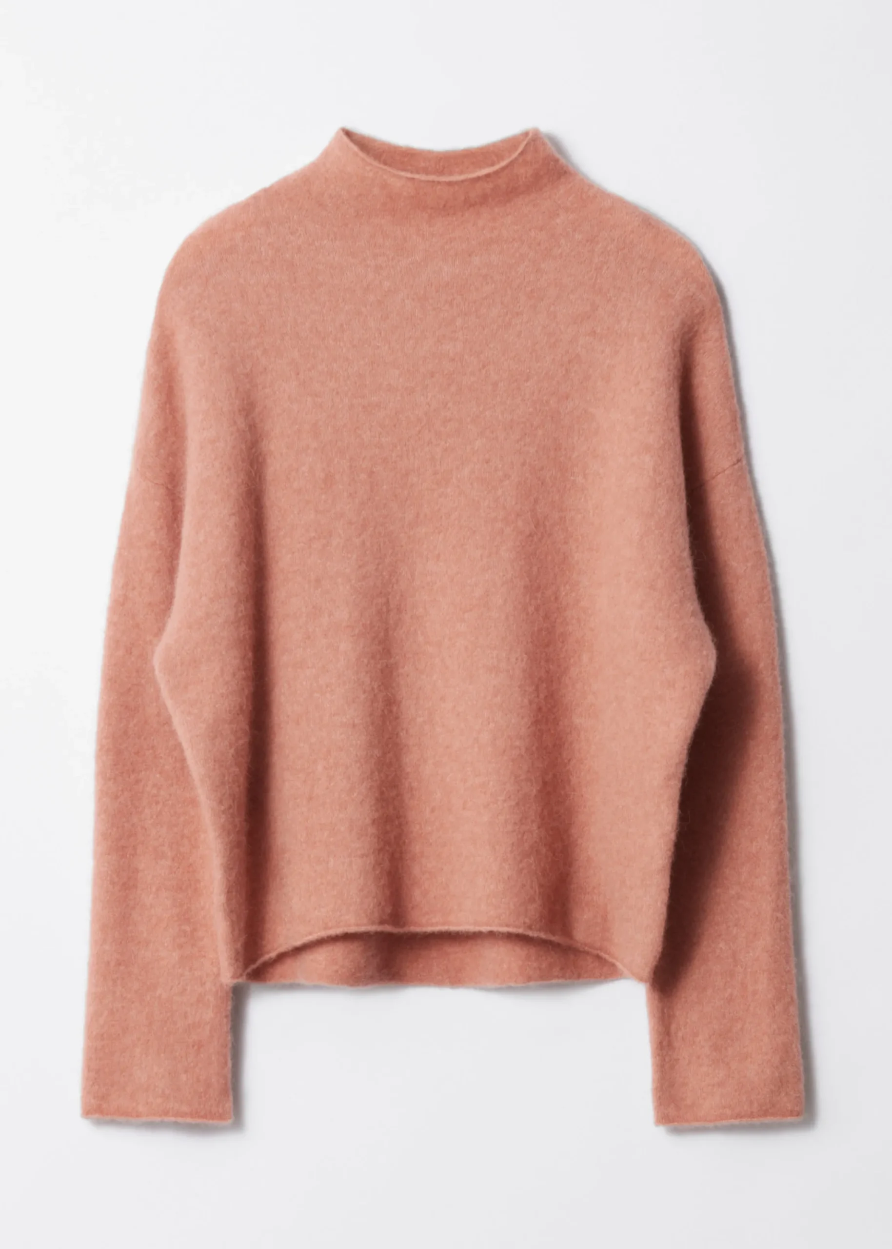 Alpaka-Strickpullover mit hohem Kragen