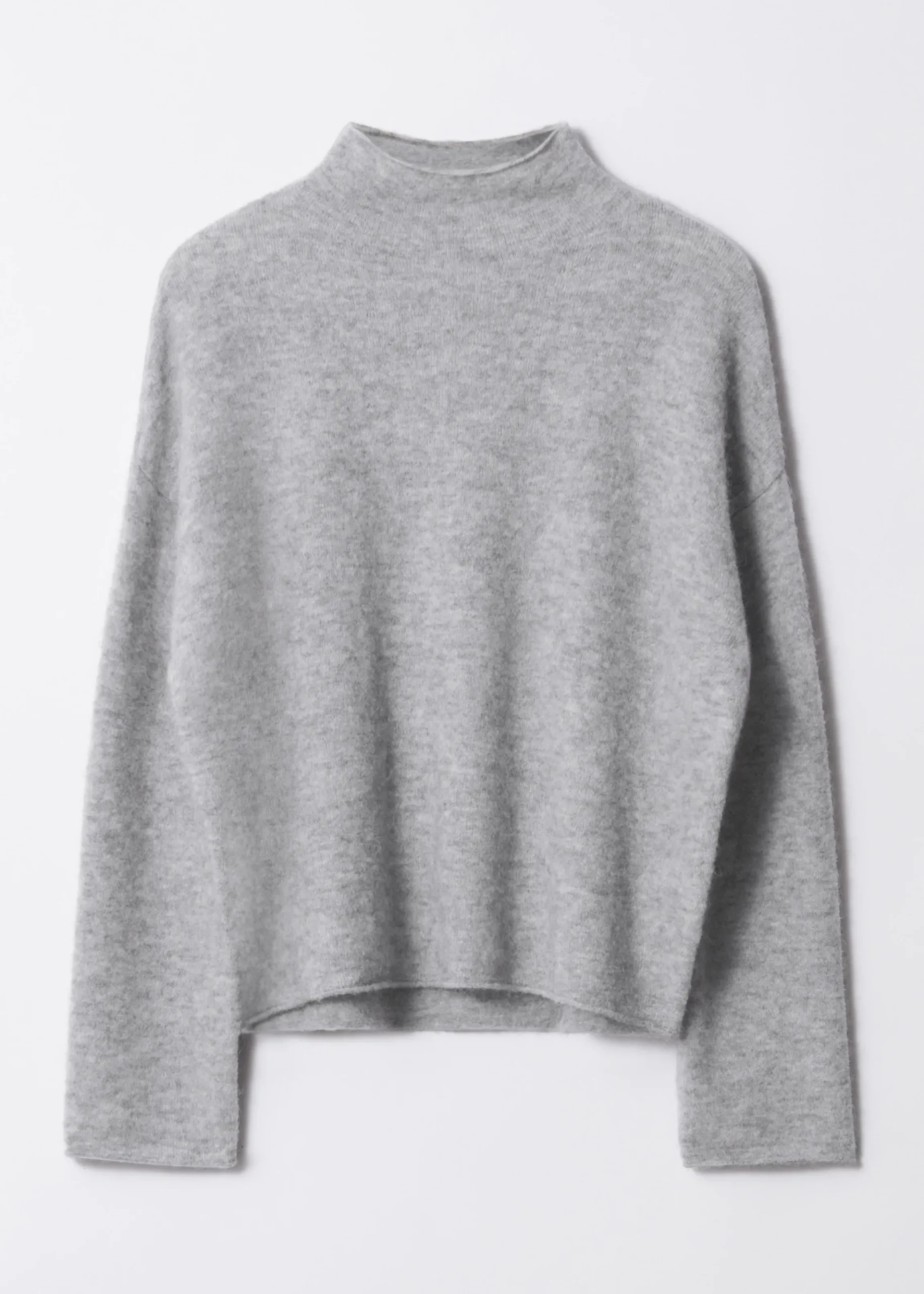 Alpaka-Strickpullover mit hohem Kragen