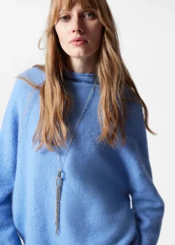 Alpaka-Strickpullover mit hohem Kragen