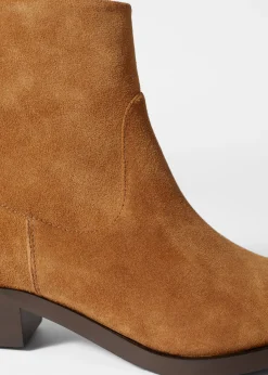 Ankle Boots aus Leder mit spitzer Zehenpartie