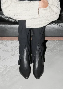 Ankle Boots aus Leder mit Stretch-Anteil