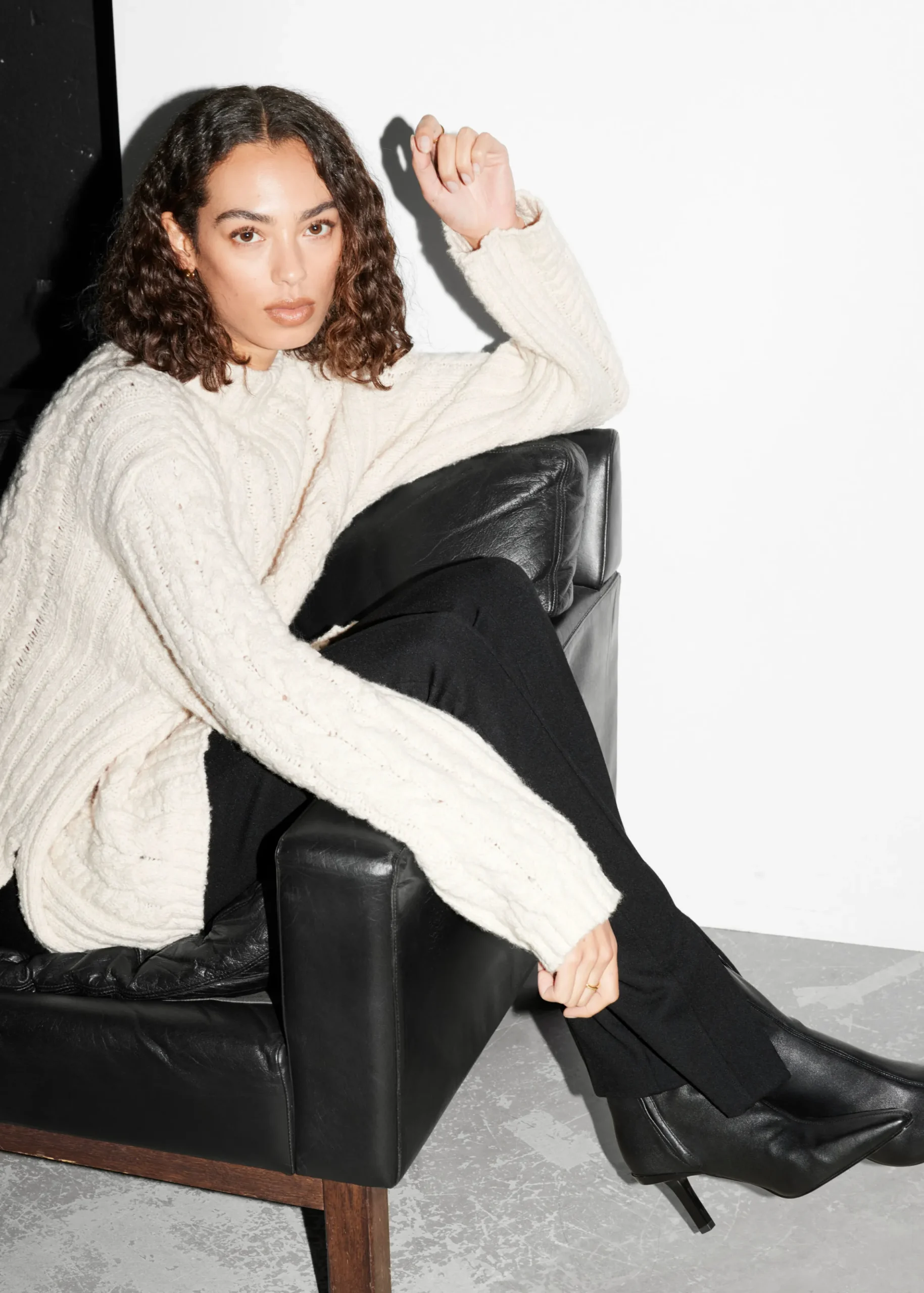 Ankle Boots aus Leder mit Stretch-Anteil
