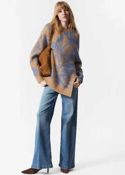 Asymmetrischer Jacquard-Pullover