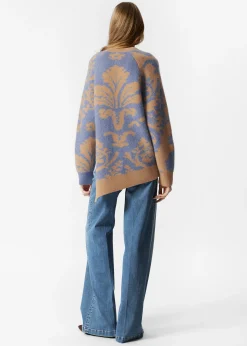 Asymmetrischer Jacquard-Pullover