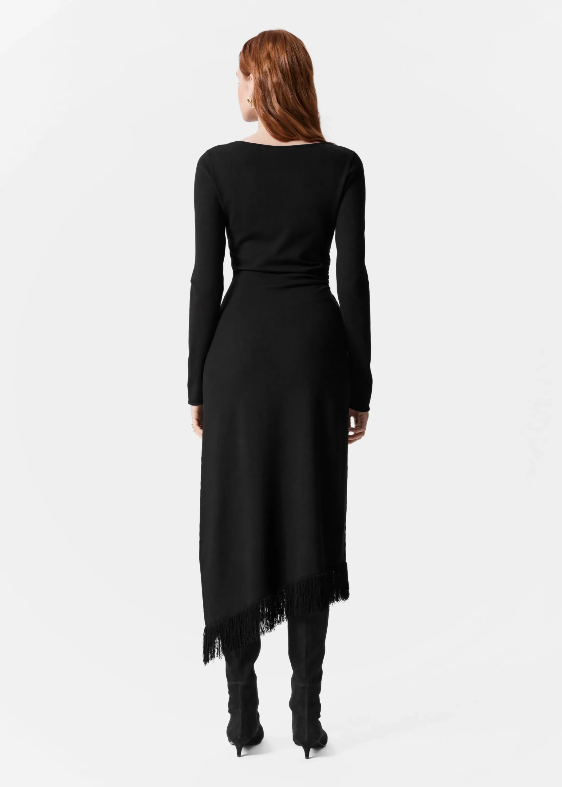 Asymmetrisches Midikleid mit Fransen