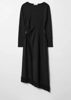 Asymmetrisches Midikleid mit Fransen