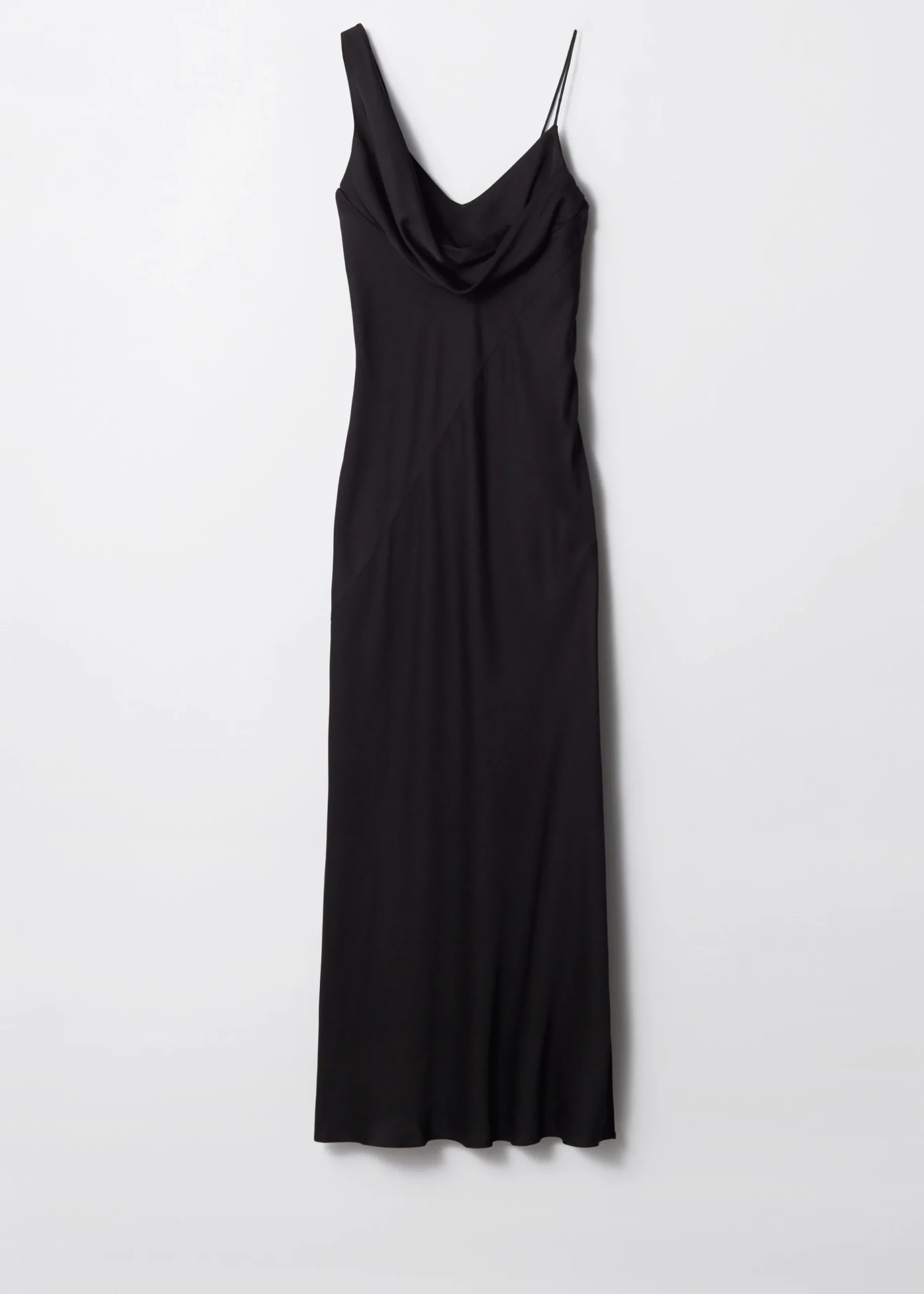 Asymmetrisches Midikleid mit Wasserfallausschnitt