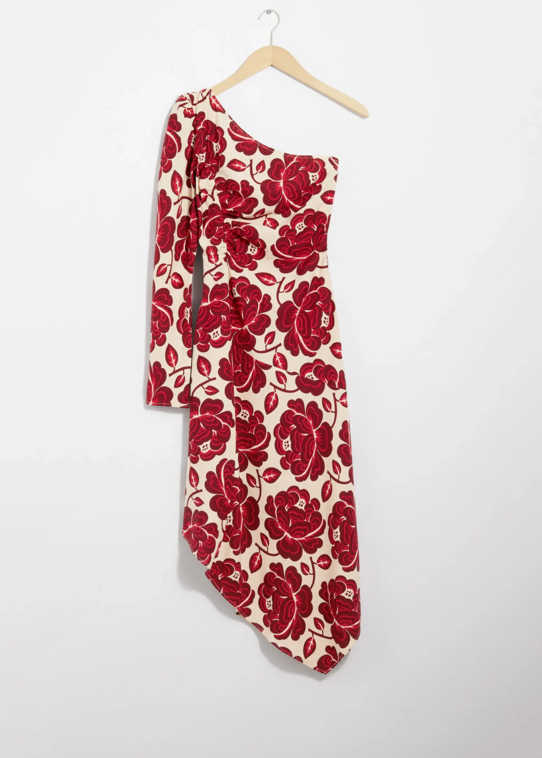Asymmetrisches One-Shoulder-Midikleid