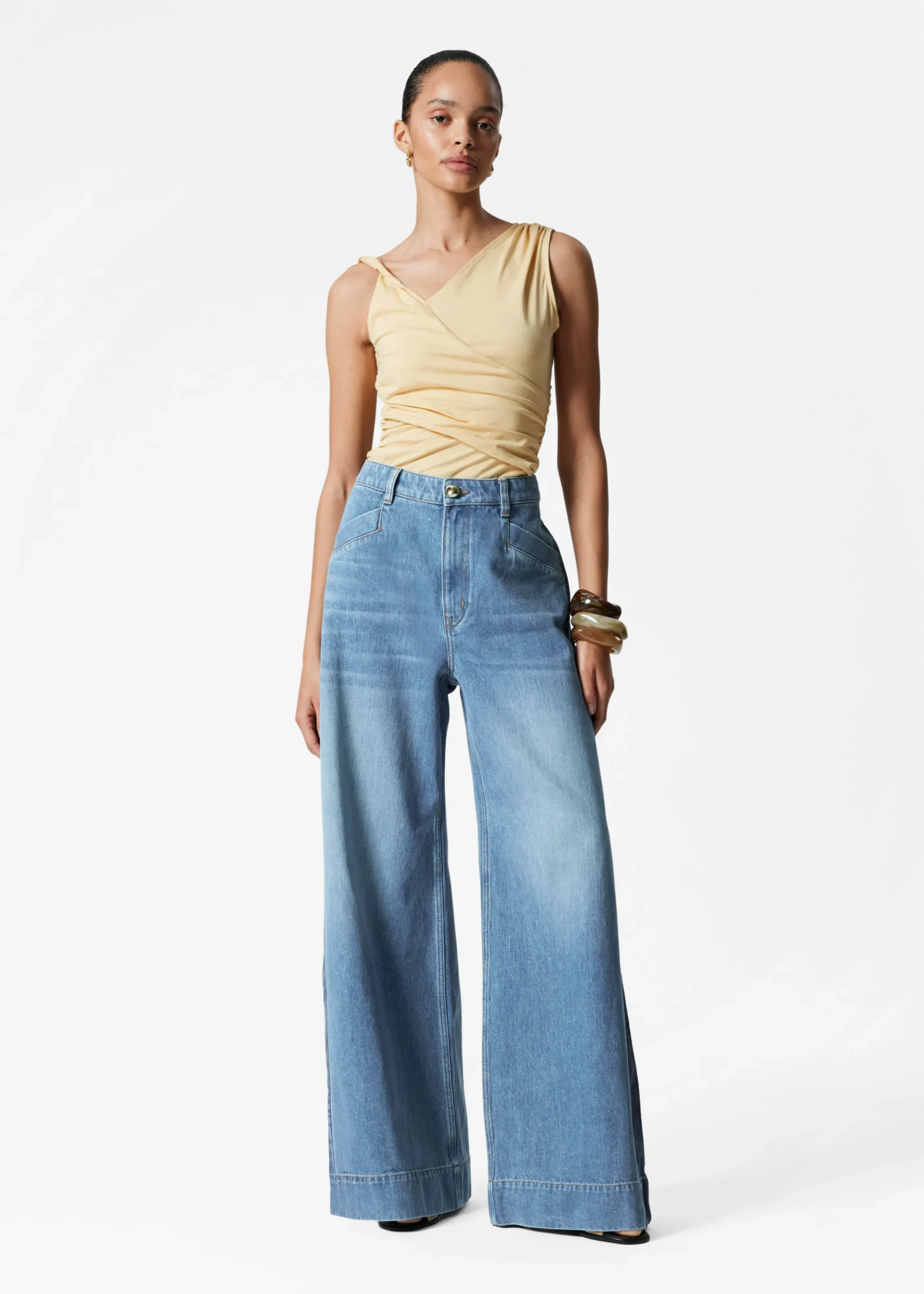 Asymmetrisches Tanktop mit Drapierung