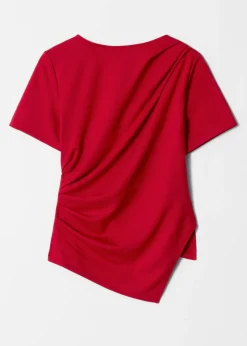 Asymmetrisches T-Shirt mit Drapierung