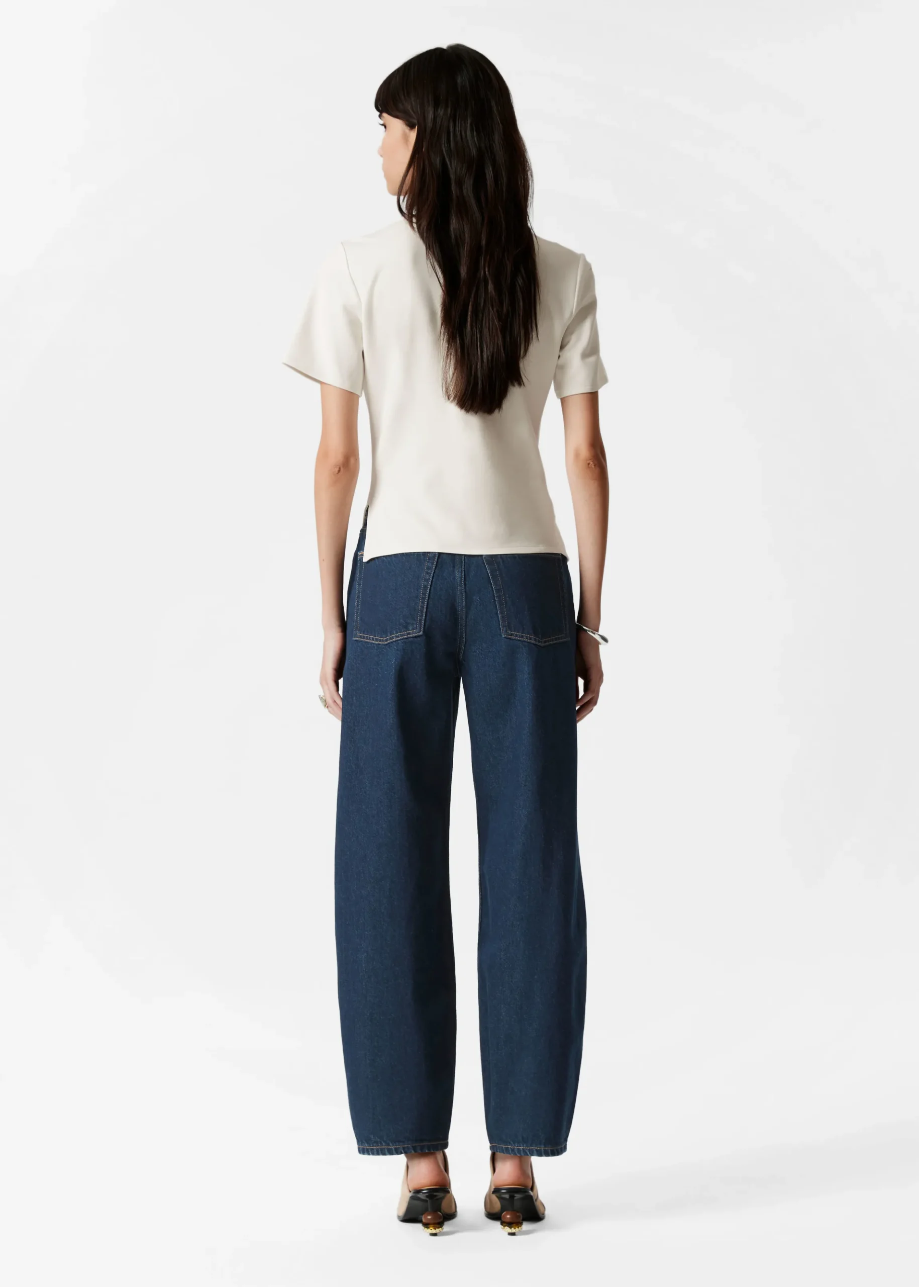 Asymmetrisches T-Shirt mit Drapierung