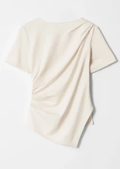 Asymmetrisches T-Shirt mit Drapierung