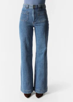 Ausgestellte Jeans mit hohem Bund