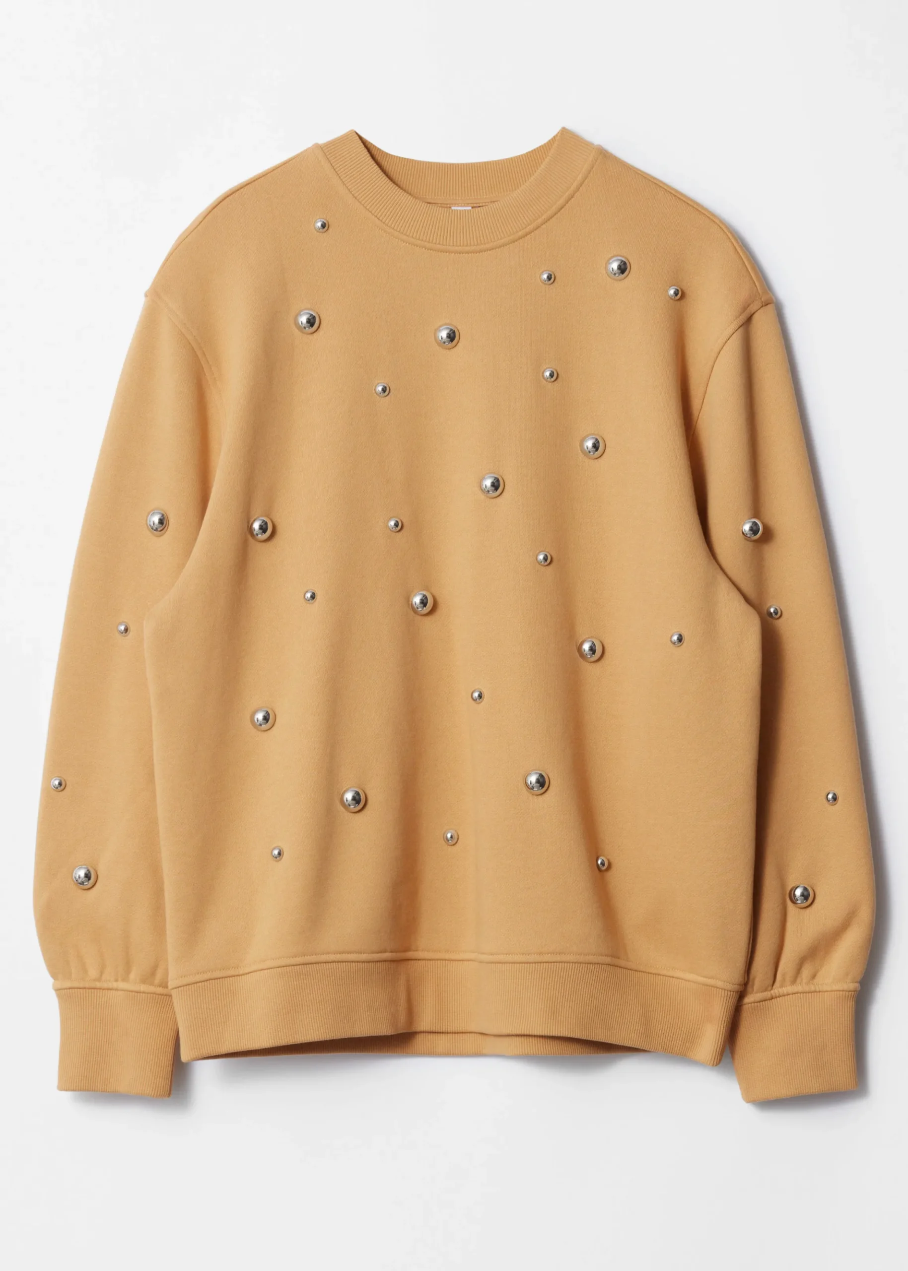 Baumwoll-Sweatshirt mit Nieten