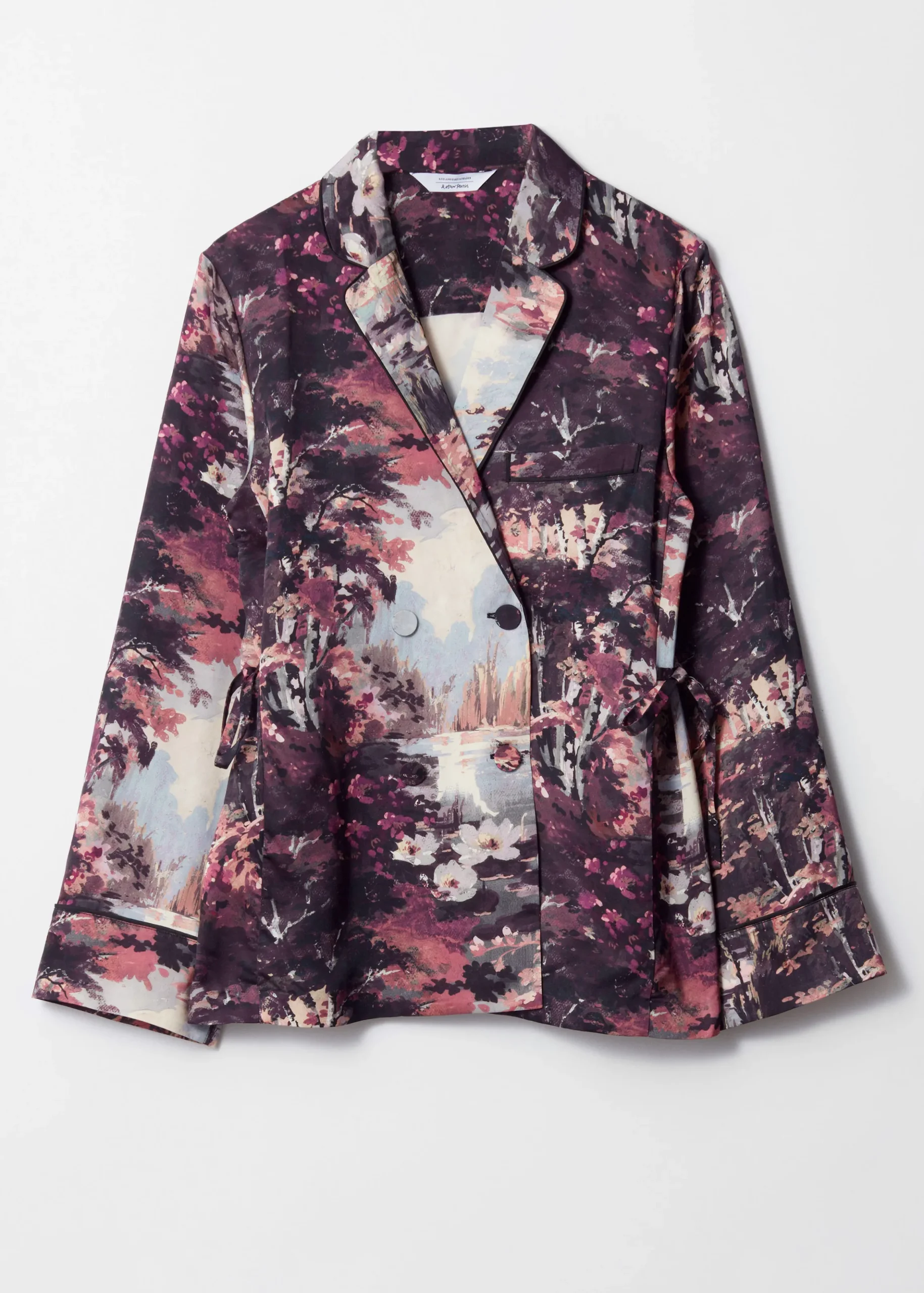 Bedruckter Hemdblazer aus Satin