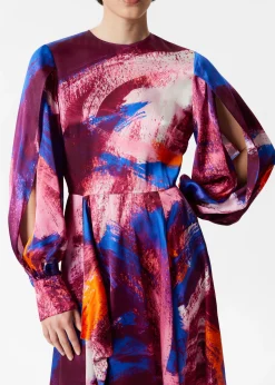 Bedrucktes Maxikleid aus Seide