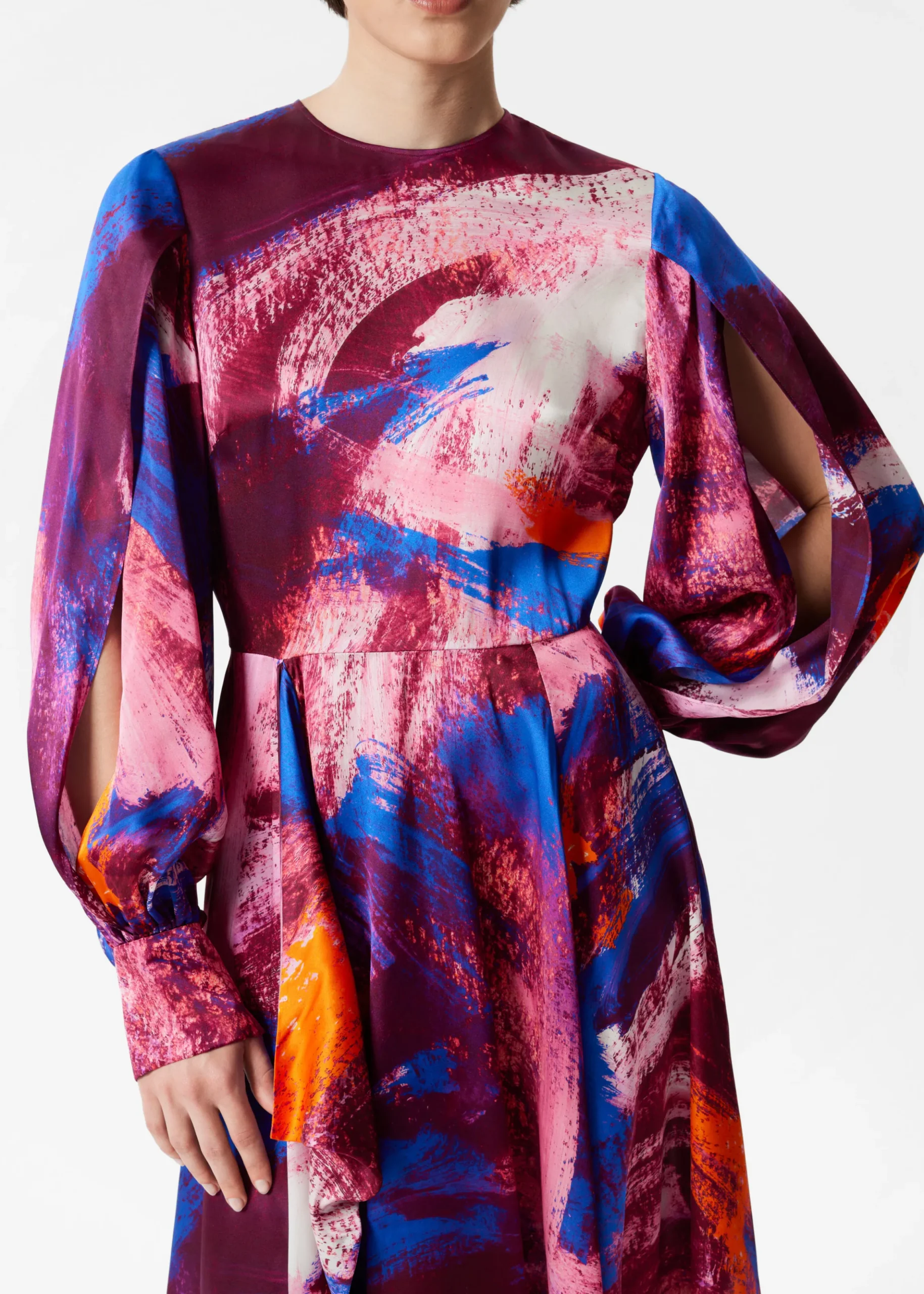 Bedrucktes Maxikleid aus Seide
