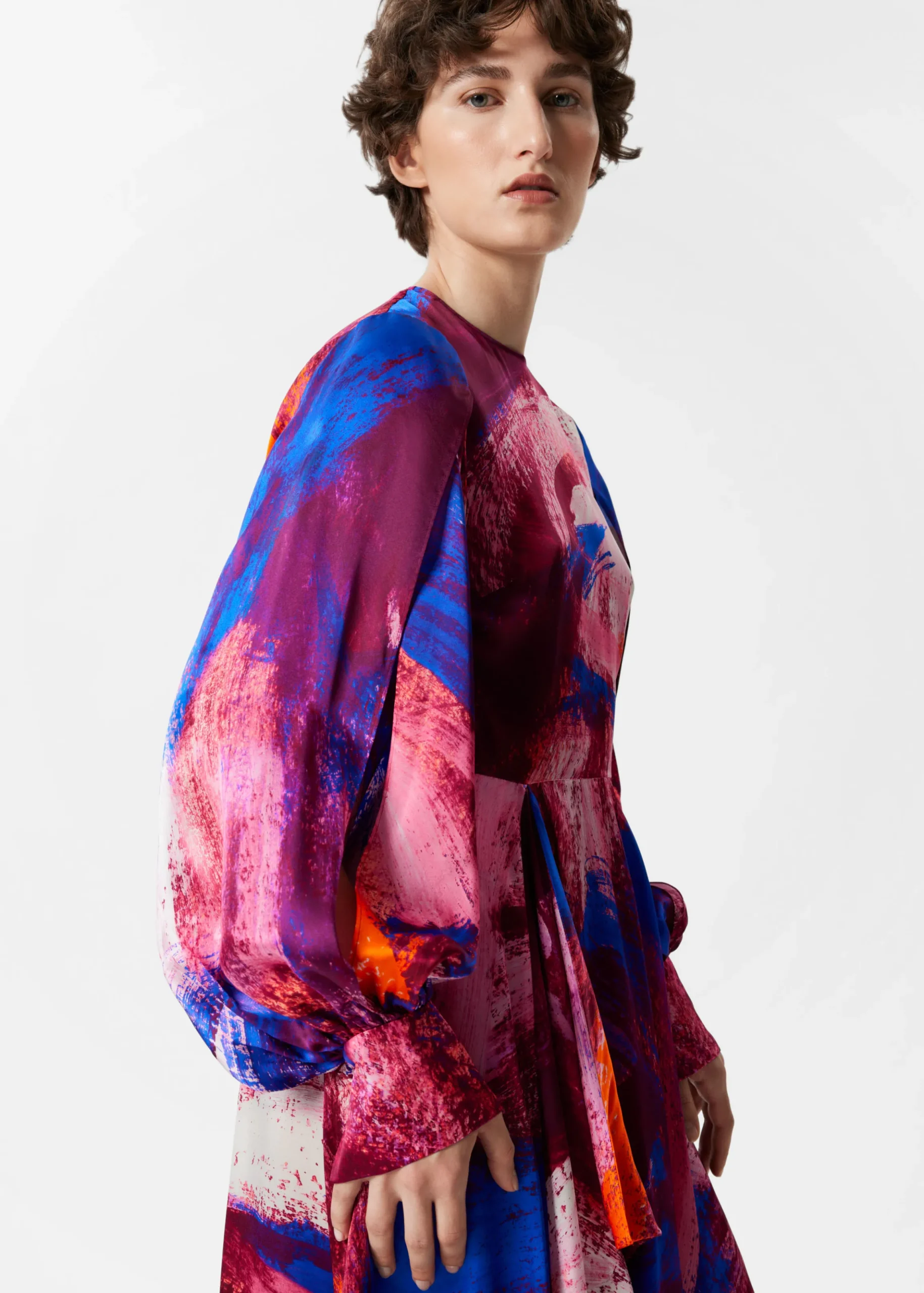 Bedrucktes Maxikleid aus Seide