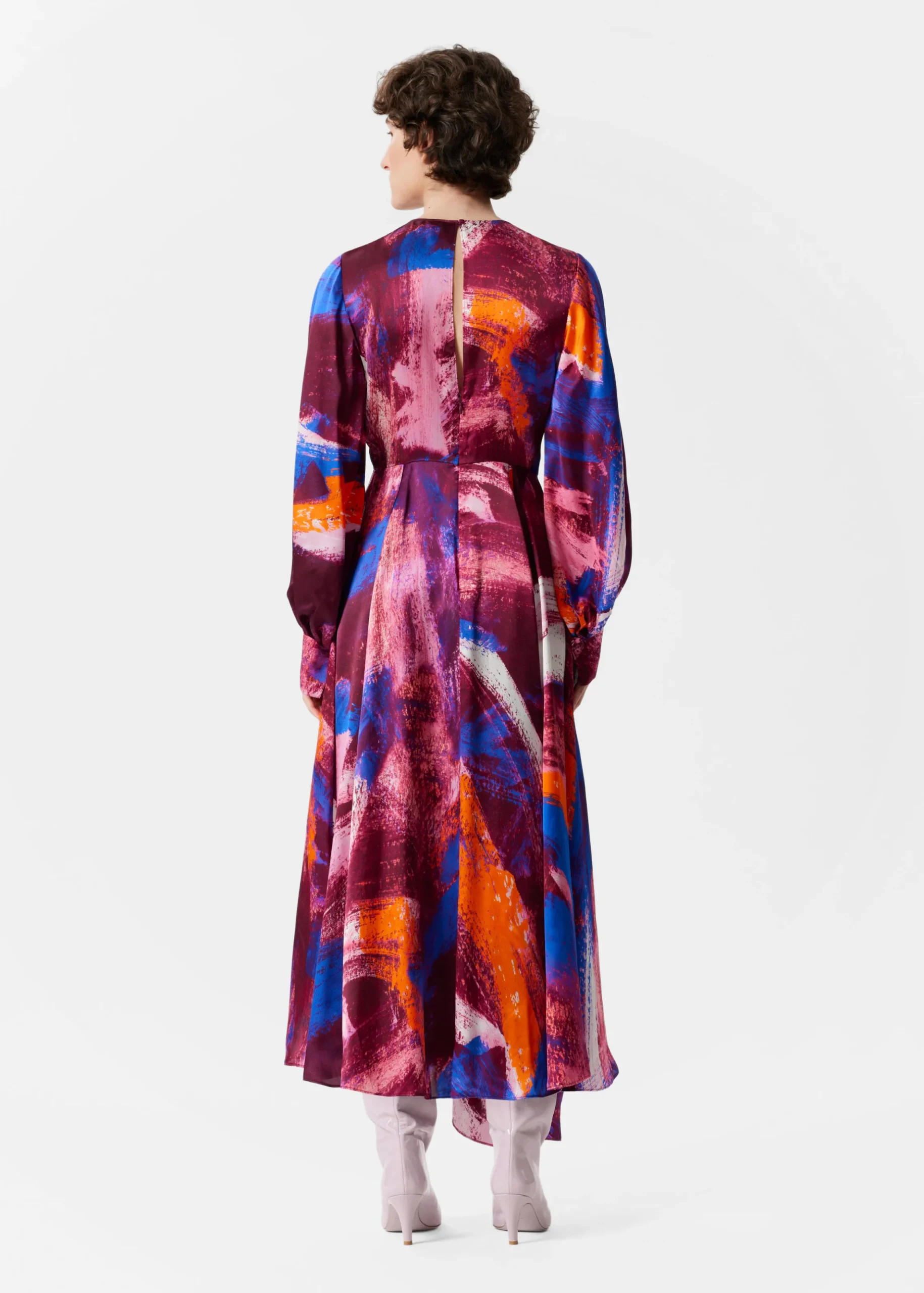 Bedrucktes Maxikleid aus Seide