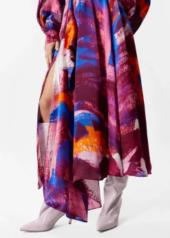 Bedrucktes Maxikleid aus Seide