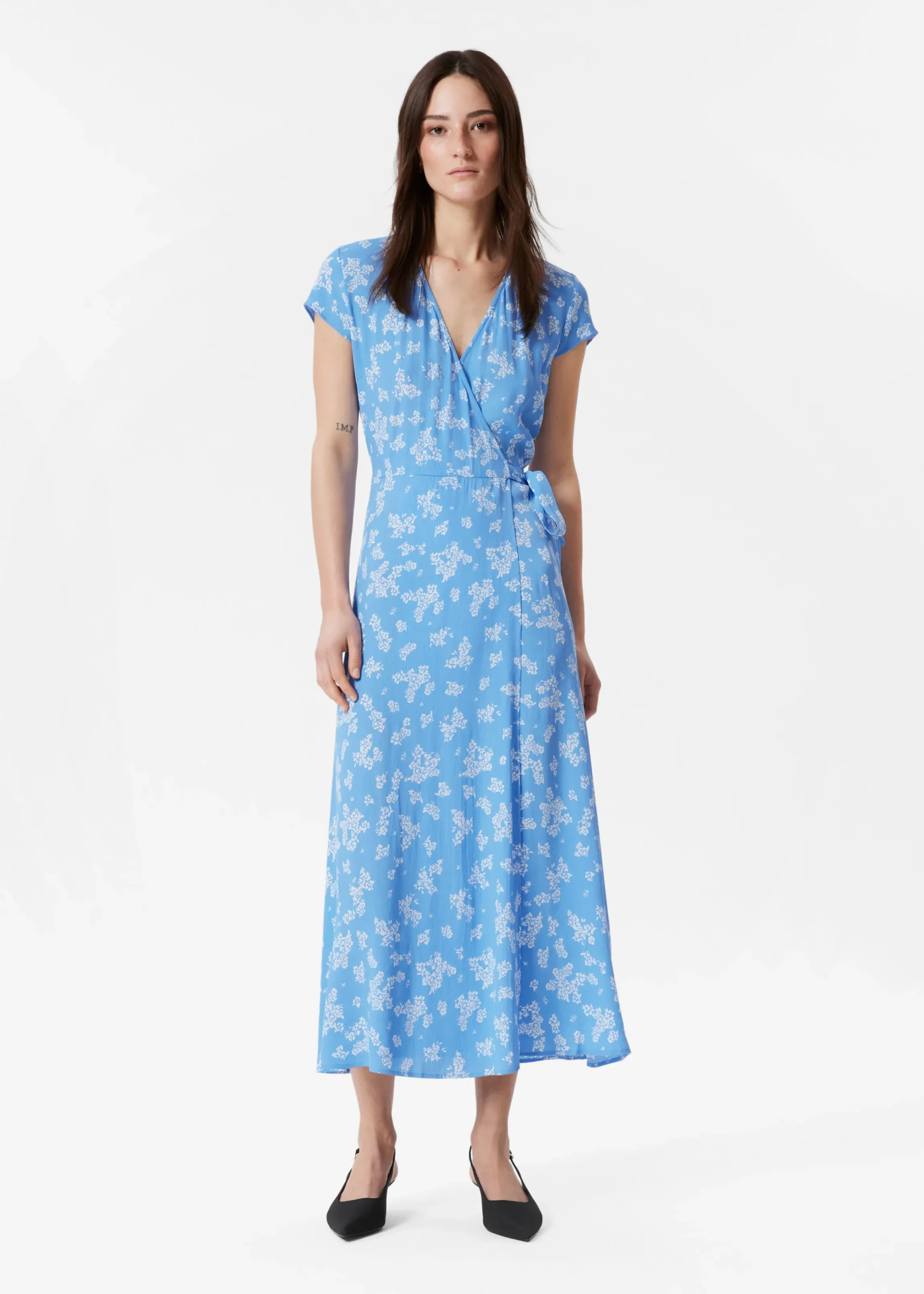 Bedrucktes Midi-Wickelkleid