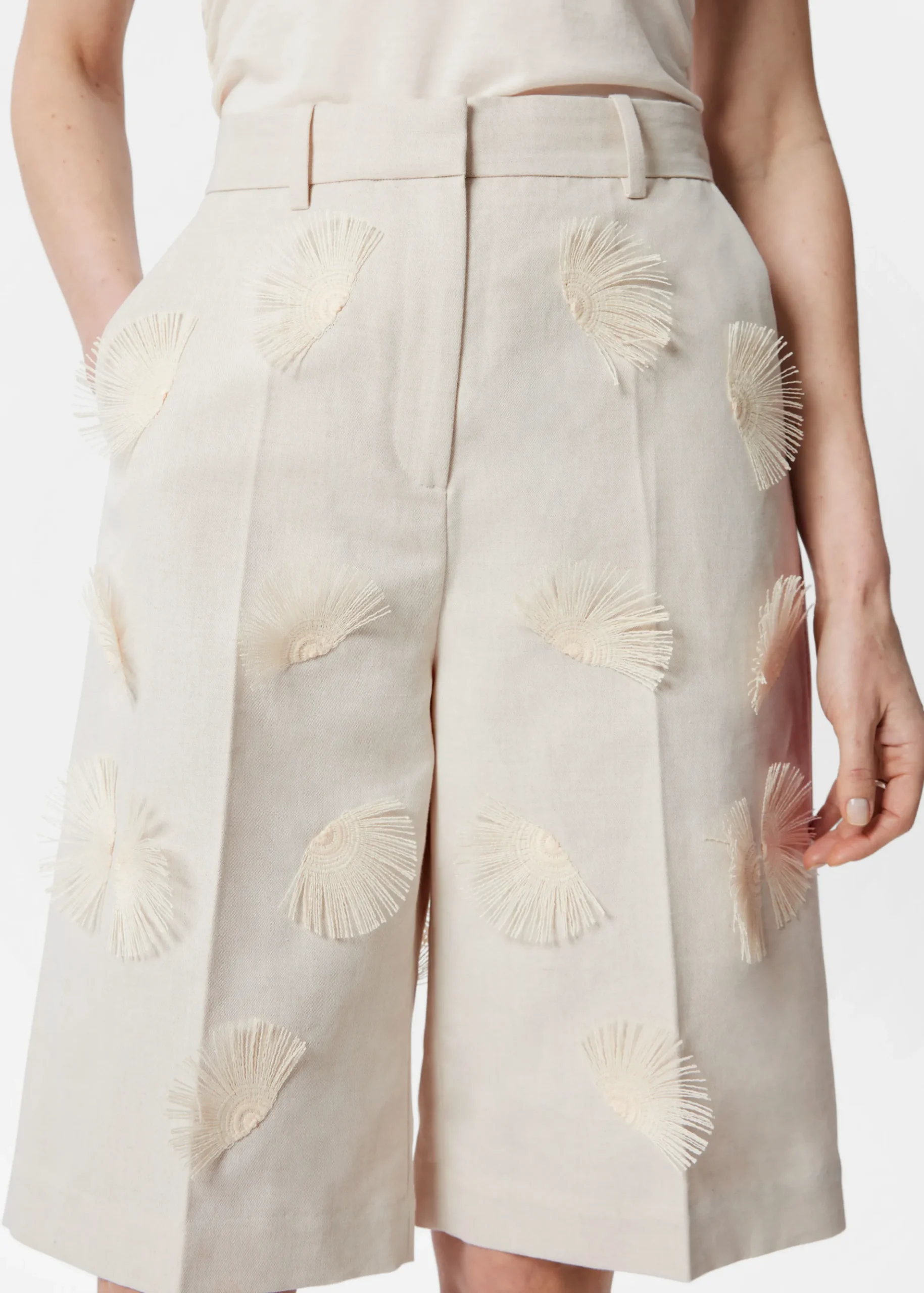 Bermuda-Shorts aus Leinenmix