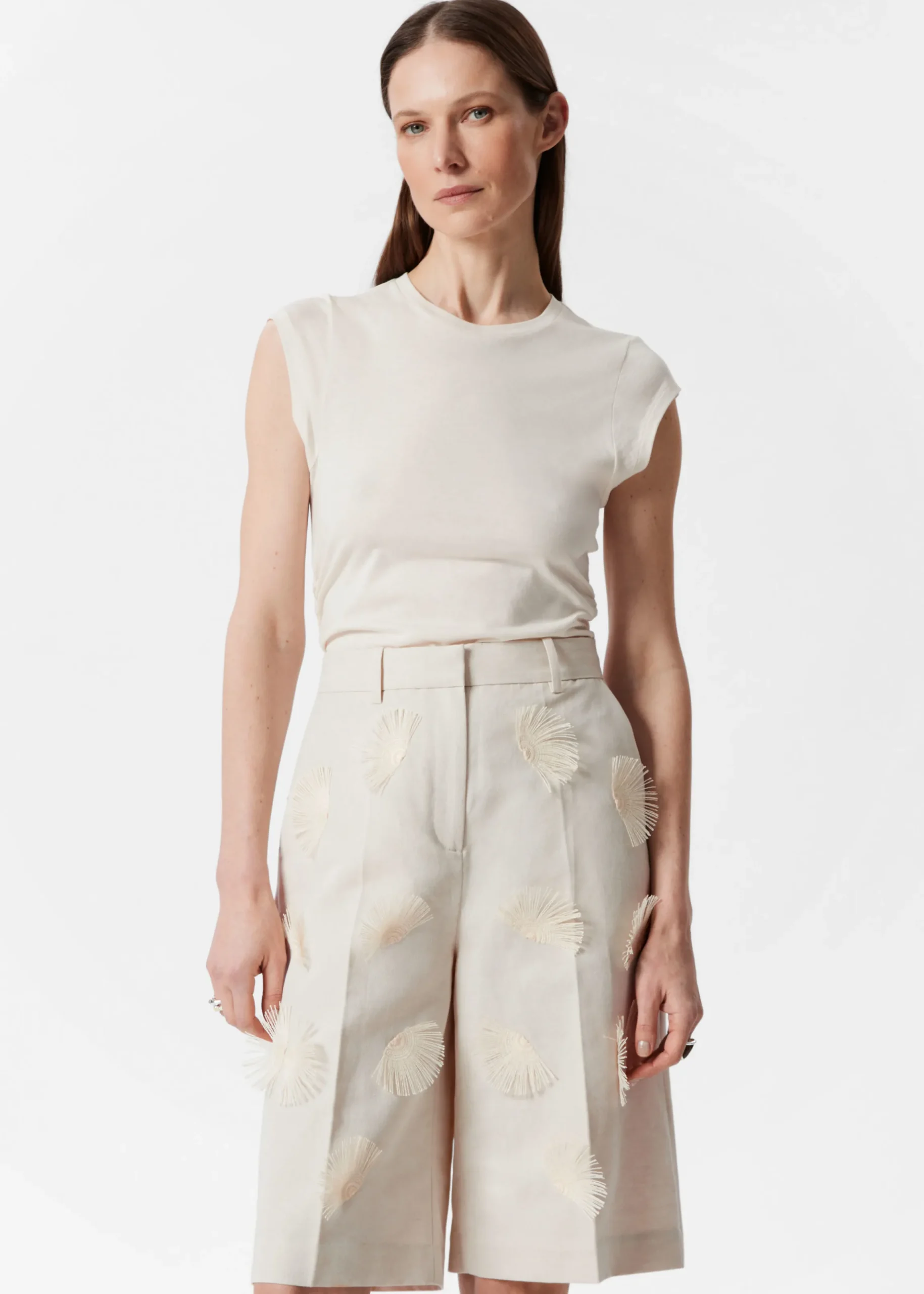 Bermuda-Shorts aus Leinenmix
