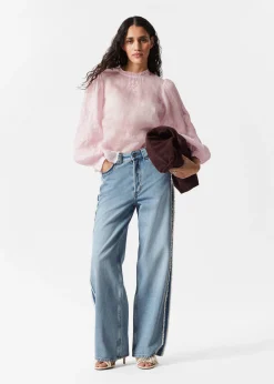 Bestickte Bluse aus Ramie