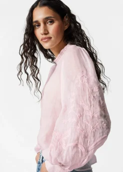 Bestickte Bluse aus Ramie