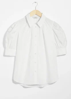 Bestickte Bluse mit Puffärmeln