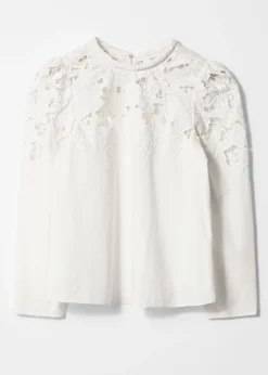 Bestickte Bluse mit Puffärmeln