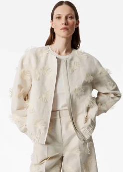 Bestickte Jacke aus einer Leinenmischung