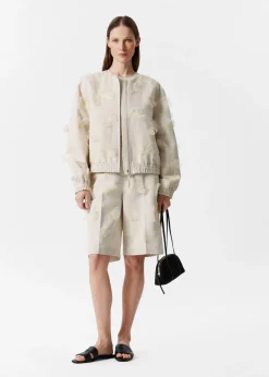 Bestickte Jacke aus einer Leinenmischung
