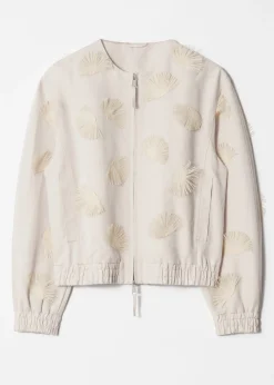 Bestickte Jacke aus einer Leinenmischung