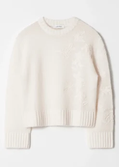 Bestickter Pullover aus Mohair-Mix