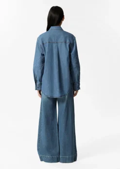 Besticktes Jeanshemd
