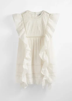 Besticktes Minikleid mit Rüschen