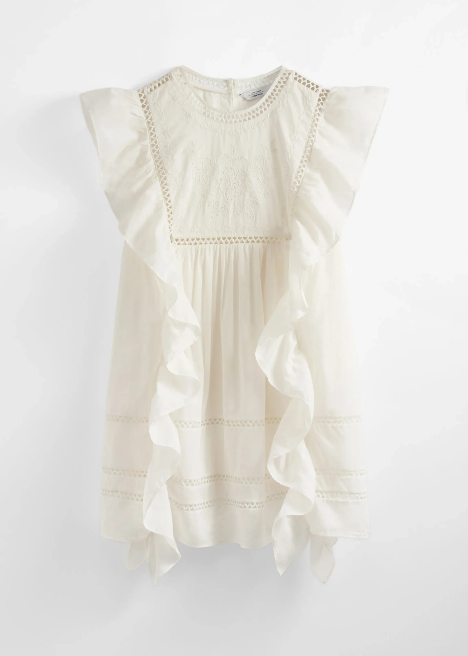 Besticktes Minikleid mit Rüschen