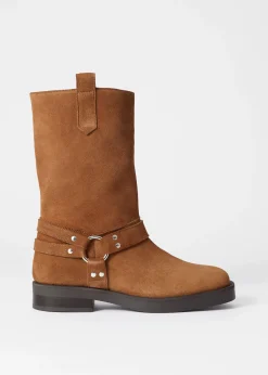 Bikerstiefel aus Wildleder