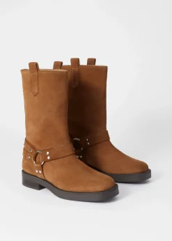 Bikerstiefel aus Wildleder