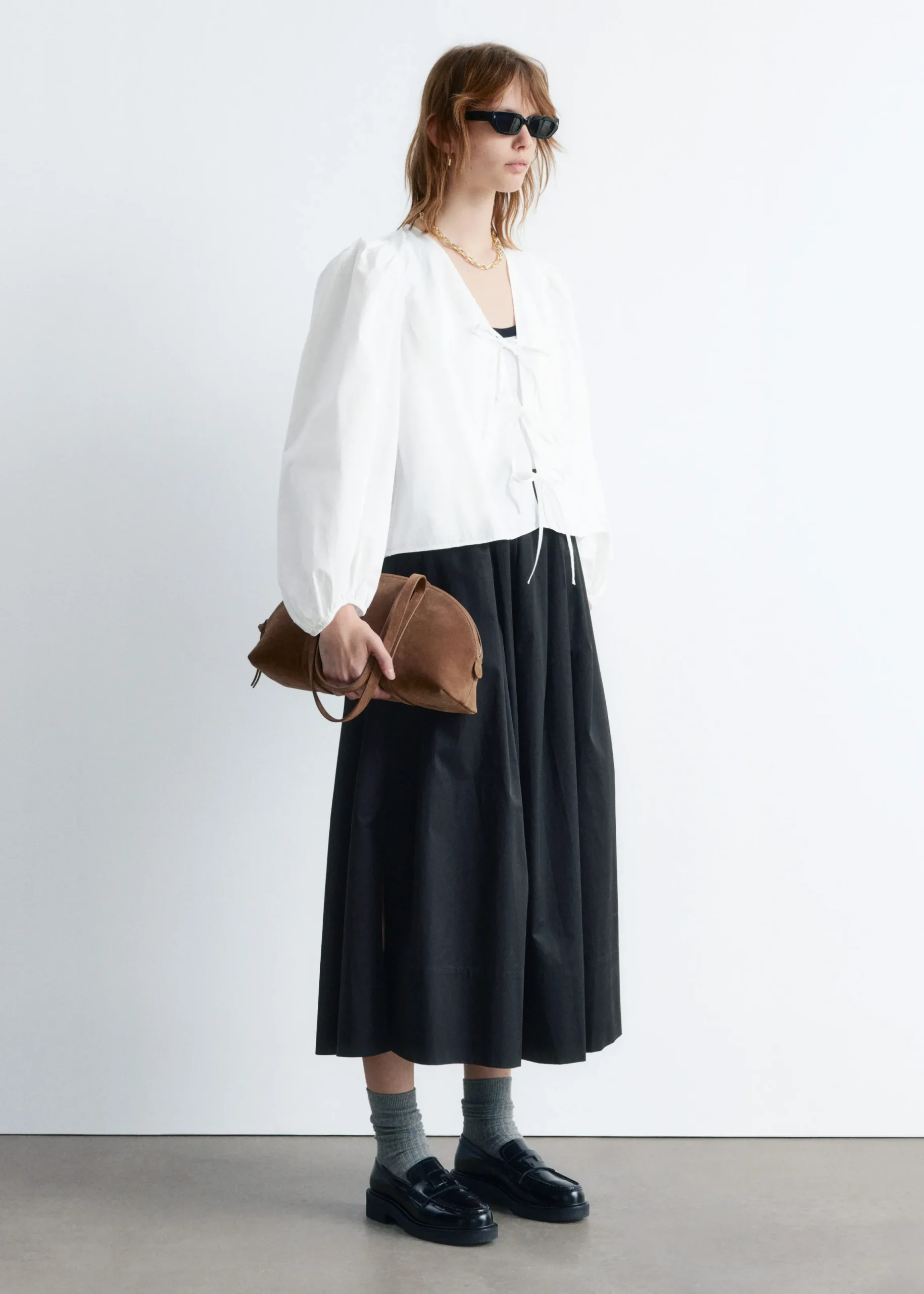 Bluse mit Bindedetail vorne