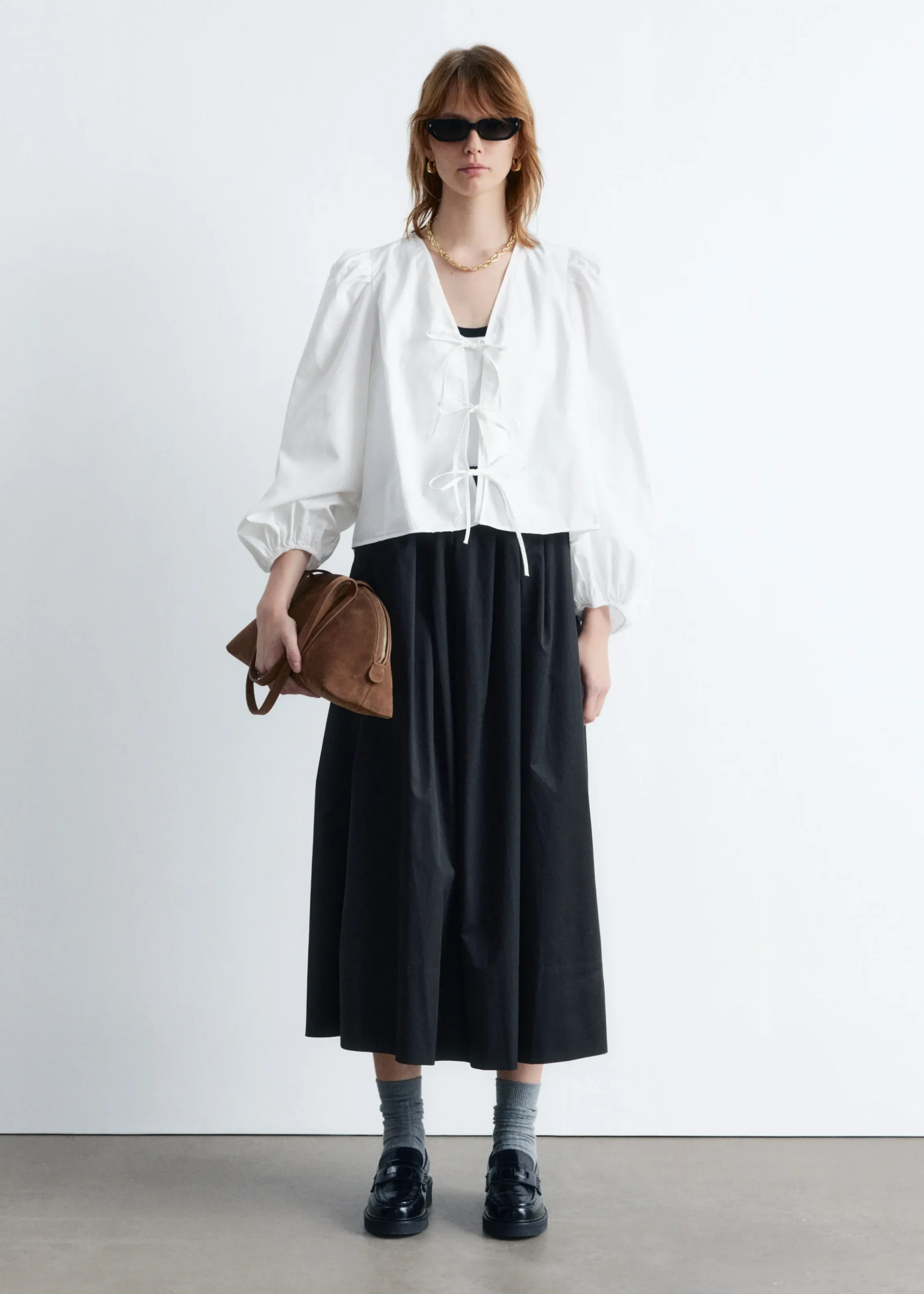 Bluse mit Bindedetail vorne