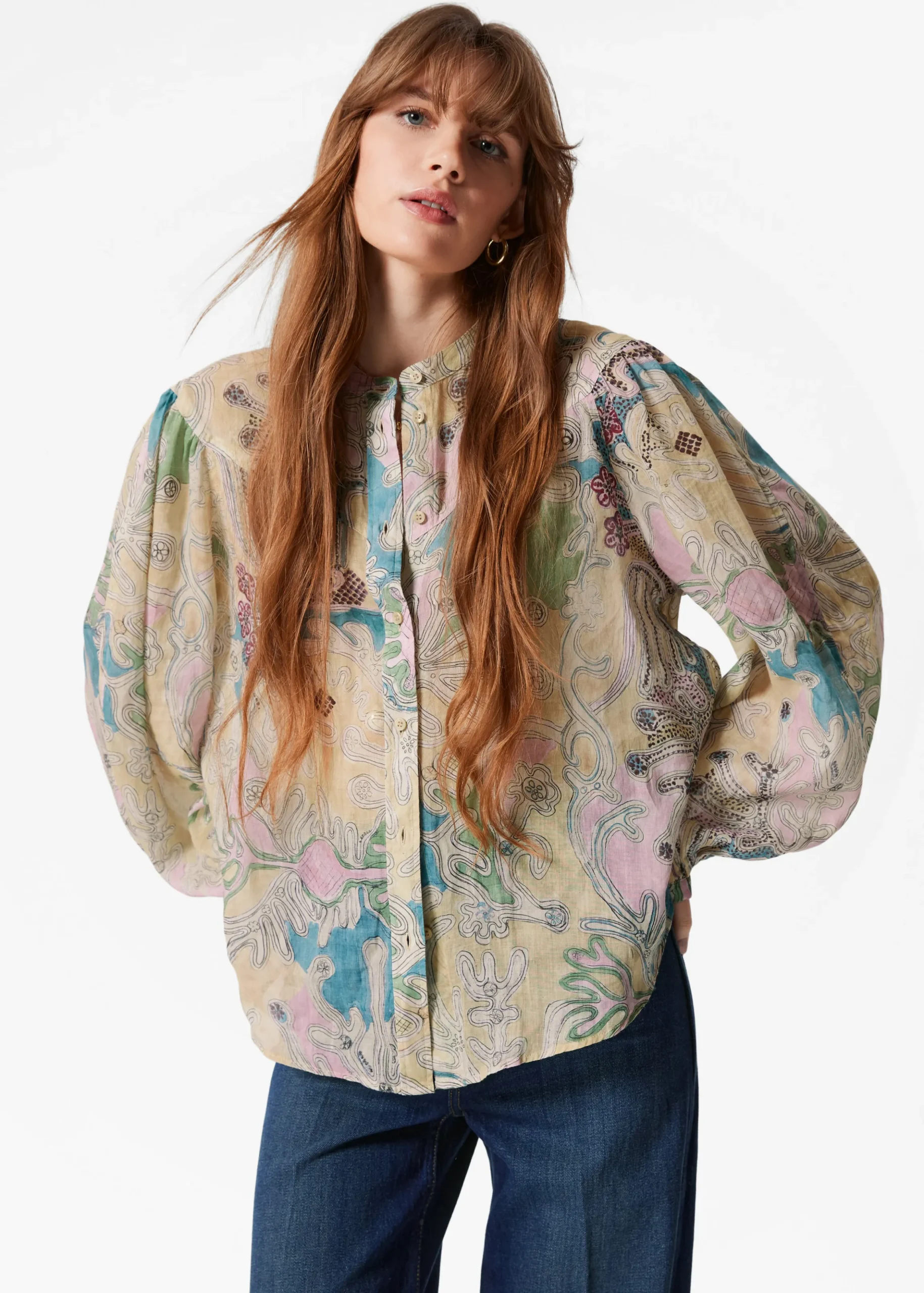 Bluse mit Puffärmeln